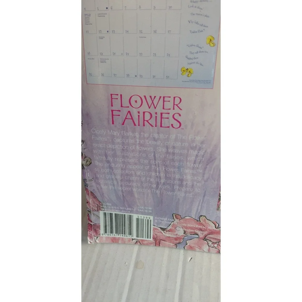 Whimsycal Fairycore collectible Flower Fairies 16Month 2008 Calendar Cicely Mary